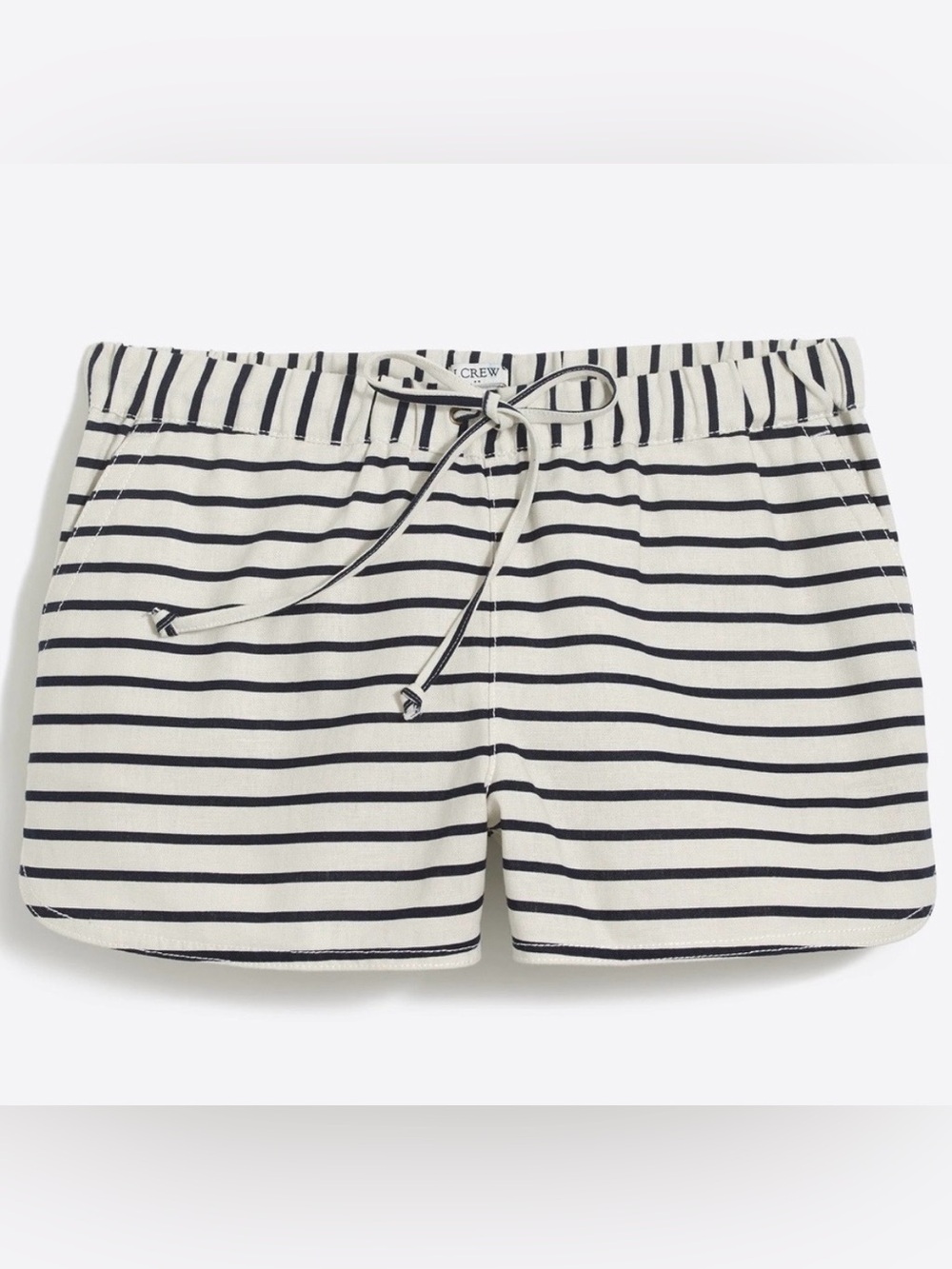 J. Crew Nautical Striped Linen Cotton Drawstring Waist Shorts Size XS